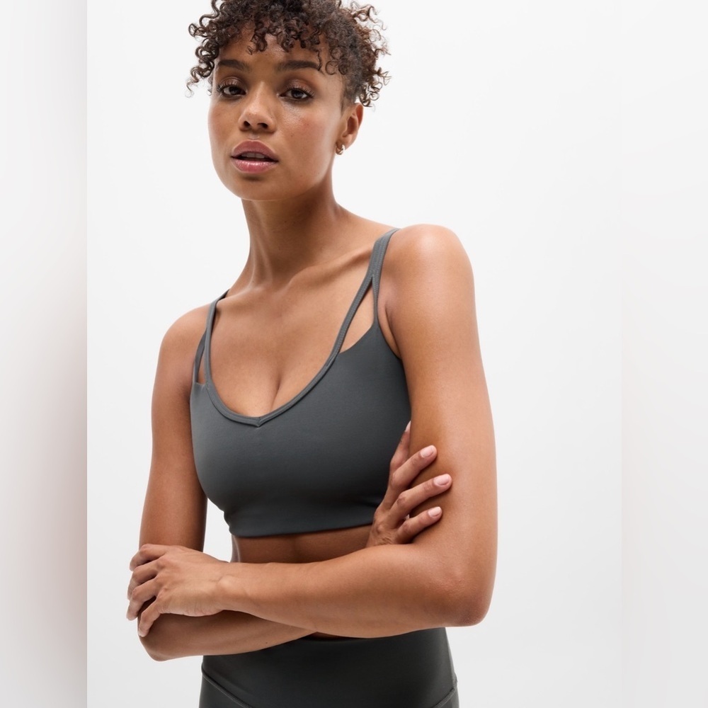 NWT Athleta Cut Out Shadow Gray Bra Sz Large D-DD Cups